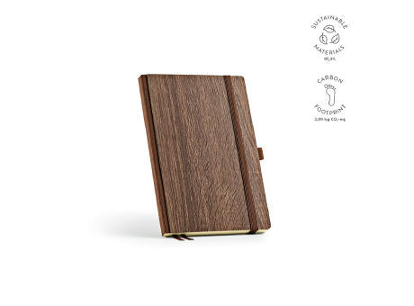Steinbeck A5 Notizbuch Holzmaserungseinband. 196 Seiten aus 70gsm FSC®