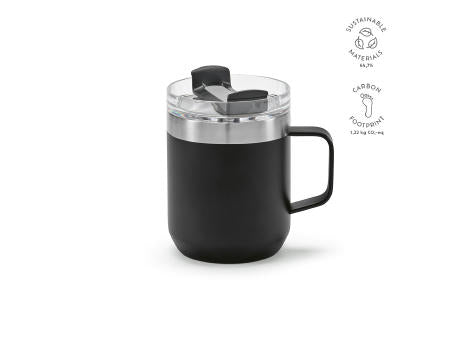 Shinano Tasse recy.Edelstahl, 440 ml. Doppelwandig mit drehbarem Deckel