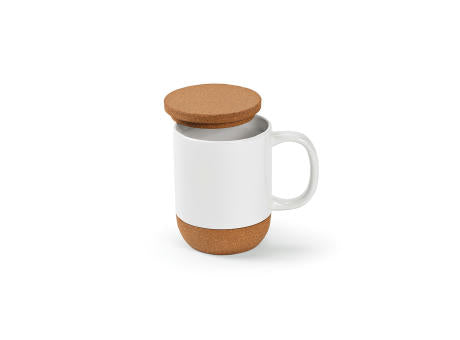 Ebro Keramik Tasse mit Kork,410 ml. Für Sublimationsdruck geeignet
