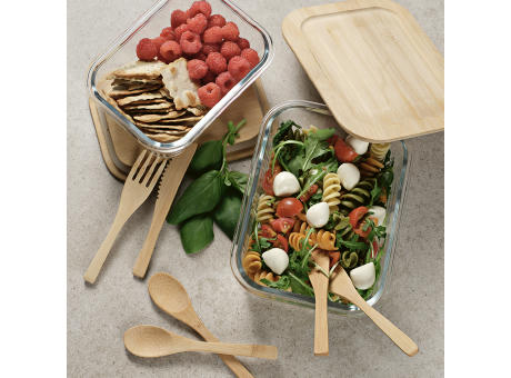 Van Gogh 1000 Lunchbox aus Borosilikatglas mit Bambusdeckel, 1090 ml