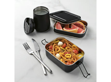 Tintoretto Lunchbox recy.Edelstahl, 1240 ml. Mit seitliche Verschlussklammern