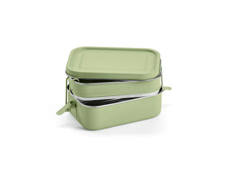 Tintoretto Lunchbox recy.Edelstahl, 1240 ml. Mit seitliche Verschlussklammern