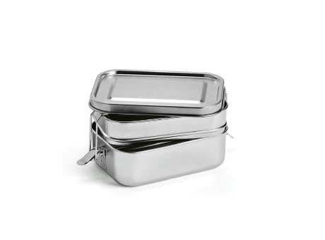 Picasso Lunchbox recy.Edelstahl, 1240 ml. Mit seitlichen Verschlussklammern