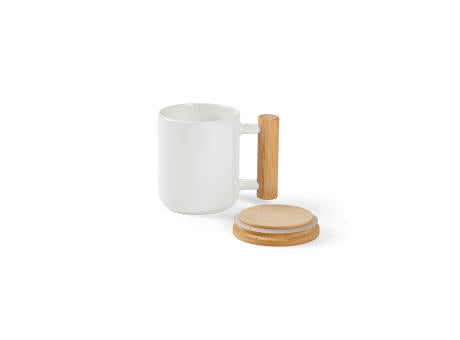 Douro Keramik Tasse mit Bambus, 380 ml. Für Sublimationsdruck geeignet