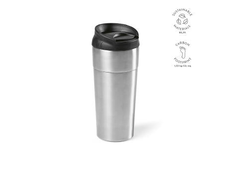 Columbia Reisebecher recy.Edelstahl, 510ml. Doppelwandig mit Schiebedeckel