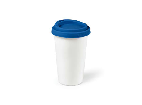 Tagus Reisebecher aus Keramik, 330 ml. Doppelwandig mit farbigem Deckel