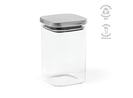 Delacroix 1200 Behälter aus Borosilikatglas, 1270ml. Deckel aus recy.Edelstahl