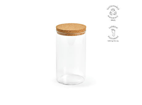Magritte 1000 Behälter aus Borosilikatglas, 1015 ml. Mit Korkdeckel
