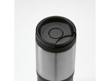 Orange Reisebecher recy.Edelstahl, 600 ml. Dreifachwandig