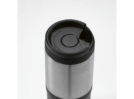 Orange Reisebecher recy.Edelstahl, 600 ml. Dreifachwandig