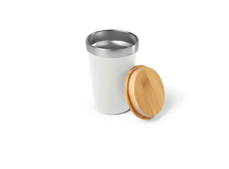 Don Reisebecher recy.Edelstahl mit Bambusdeckel, 400 ml. Doppelwandig