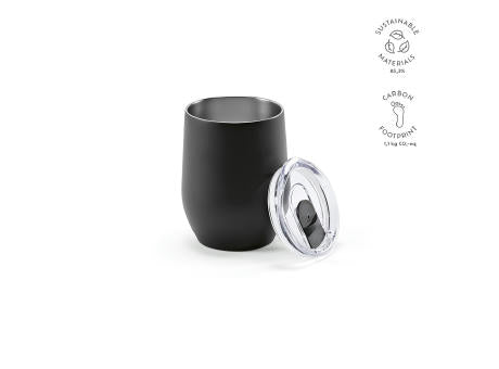 Tigris Reisebecher recy.Edelstahl, 320 ml. Doppelwandig mit Deckel