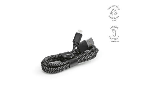 Bernoulli Kabel aus rPET. 1 m. USB-A auf Lightning. Schnellladefunktion