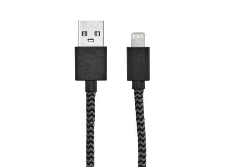 Bernoulli Kabel aus rPET. 1 m. USB-A auf Lightning. Schnellladefunktion