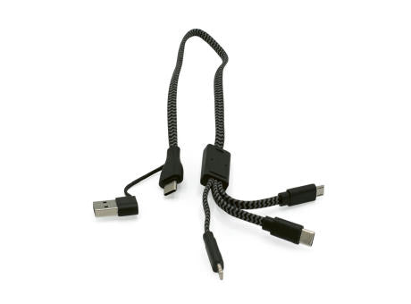 Versacord 5-in-1-Kabel aus rPET. Gehäuse aus rABS. Schnellladefunktion