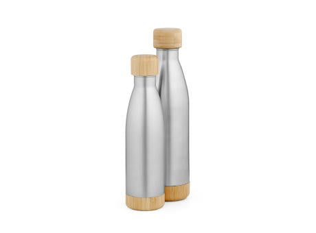 Rio Grande Trinkflasche recy.Edelstahl und Bambus, 530 ml. Doppelwandig