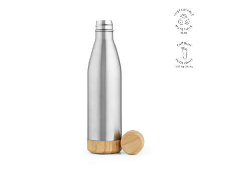 Congo Trinkflasche recy.Edelstahl und Bambus, 780ml. Doppelwanding