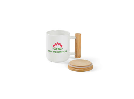 Douro Keramik Tasse mit Bambus, 380 ml. Für Sublimationsdruck geeignet