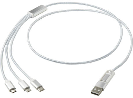 Versatile 5-in-1 Ladekabel aus recyceltem Aluminium