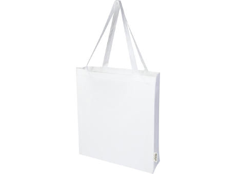Madras 140 g/m² Baumwoll Tragetasche mit Seitenfalten aus GRS recycelter Baumwolle 12L