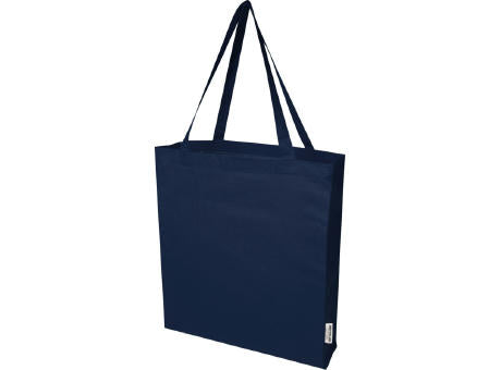 Madras 140 g/m² Baumwoll Tragetasche mit Seitenfalten aus GRS recycelter Baumwolle 12L
