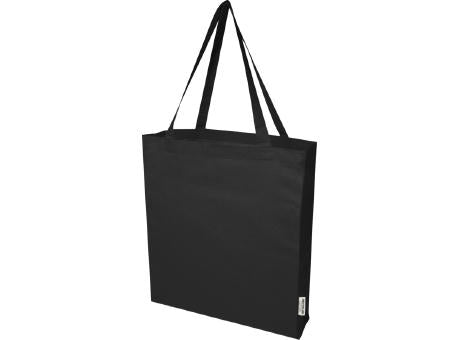 Madras 140 g/m² Baumwoll Tragetasche mit Seitenfalten aus GRS recycelter Baumwolle 12L