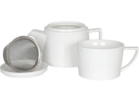KÖNITZ Fine Bone Porzellan Teekanne KCB976 "Tea for You" mit Sieb, Deckel und Tasse