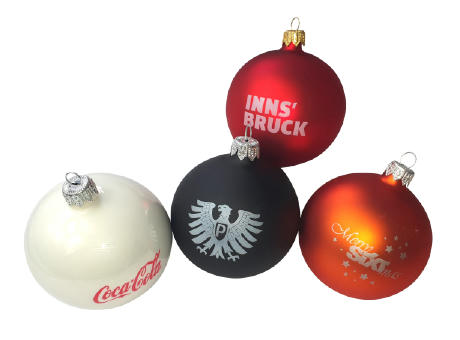 Weihnachtskugeln 6 cm, Christbaumkugeln, Logokugeln