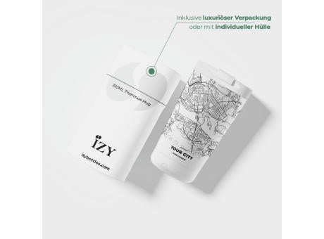 Thermosbecher / Kaffeetasse x Deine Stadt - Weiß - 500 ml
