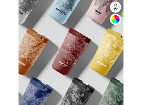 Thermosbecher / Kaffeetasse x Deine Stadt - Weiß - 500 ml